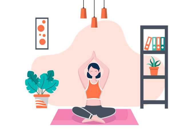 Postura de yoga  Ilustración
