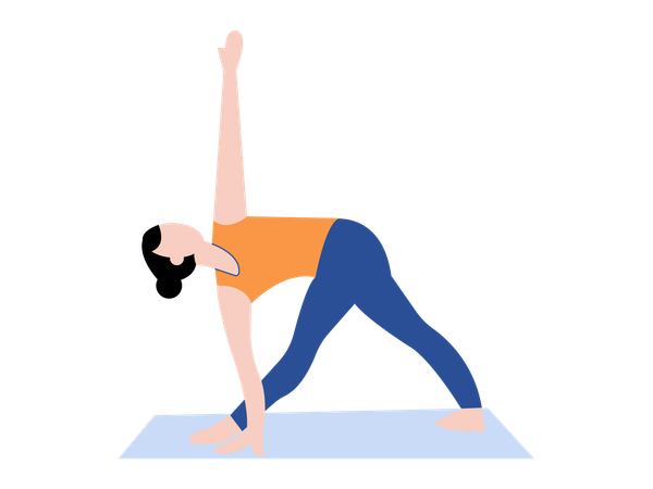 Postura de yoga triangular  Ilustración