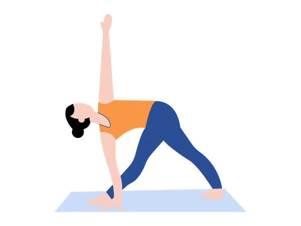 Postura de yoga triangular  Ilustración