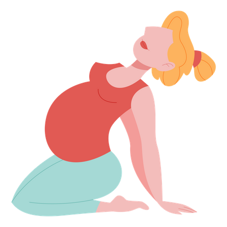 Posturas de yoga para embarazadas.  Ilustración