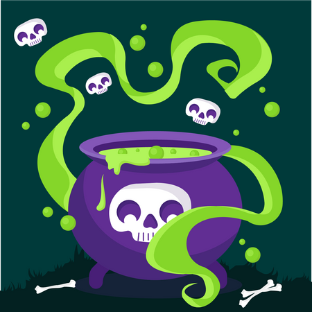 Pot d'Halloween bouilli  Illustration