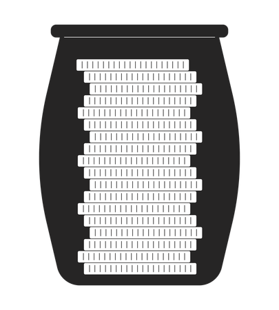 Bocal en verre rempli de pièces de monnaie  Illustration