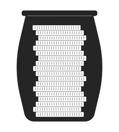 Bocal en verre rempli de pièces de monnaie  Illustration