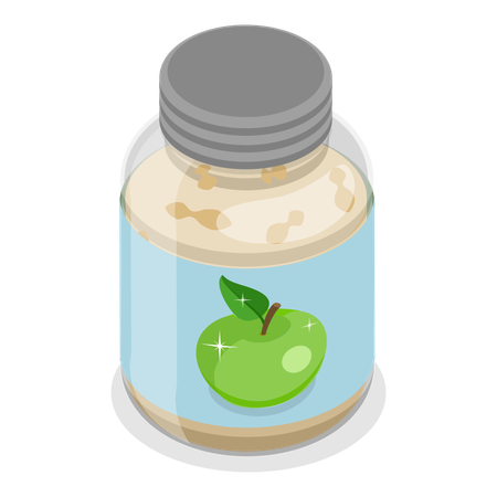 Pote de geléia de maçã  Ilustração