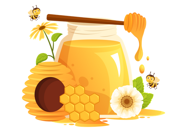 Pote de mel  Ilustração