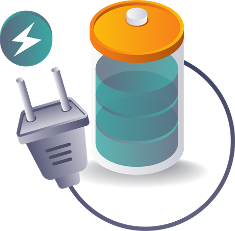 Energía de carga de batería eléctrica  Ilustración