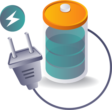 Potência de carregamento de bateria elétrica  Ilustração