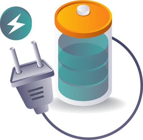 Potência de carregamento de bateria elétrica  Ilustração