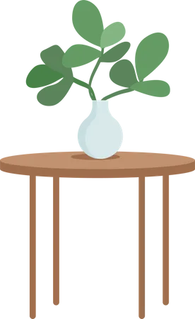 Potted plant on table  Illustration