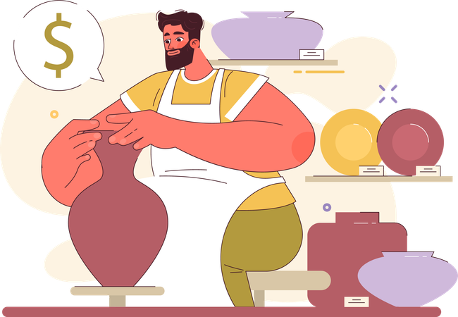 Pottery business  Illustration