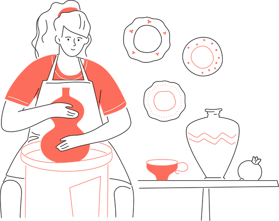 Pottery Class  Illustration