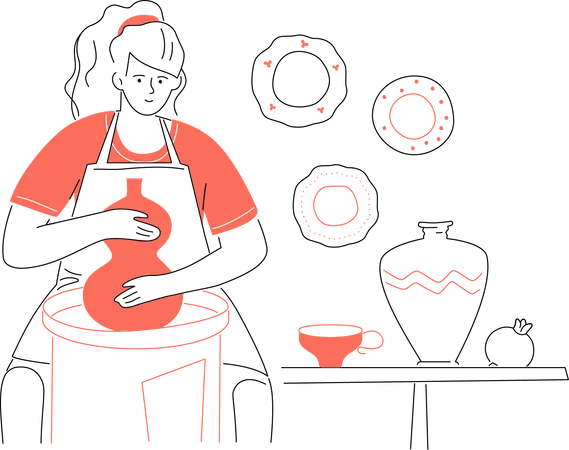 Pottery Class  Illustration
