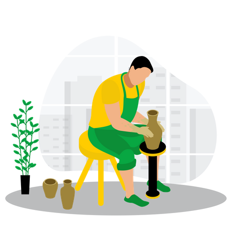 Pottery making  Illustration