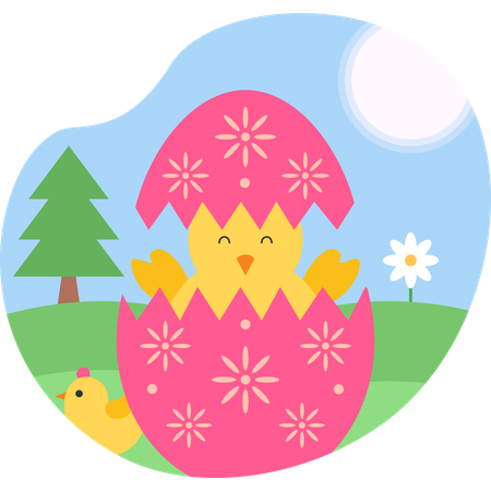 Poulet de Pâques  Illustration