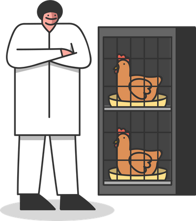 Poultry breeding farm production Illustration