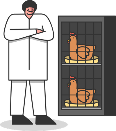 Poultry breeding farm production  Illustration