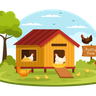poultry farm illustration