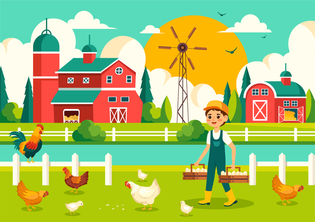 Poultry Farm  Illustration