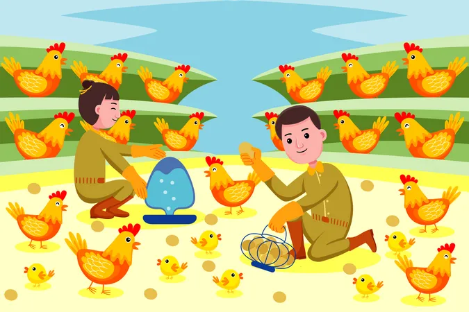 Poultry farm  Illustration