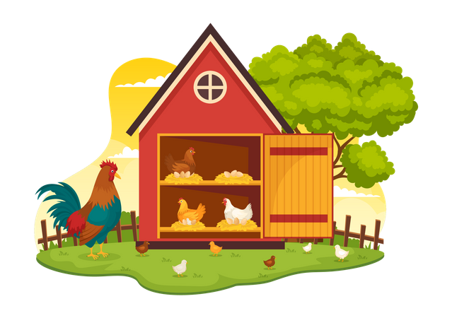 Poultry Farming Business  일러스트레이션