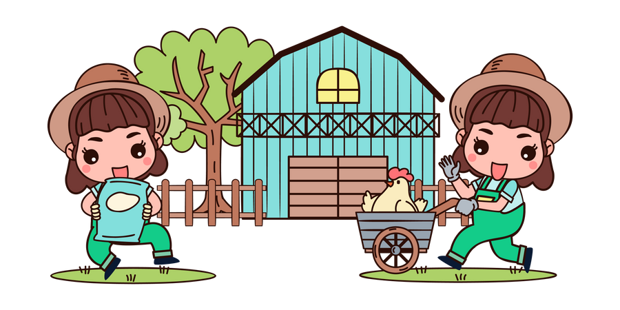 Poultry farming  Illustration