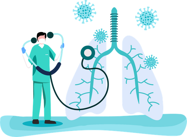 Poumons atteints du coronavirus Ncov19  Illustration