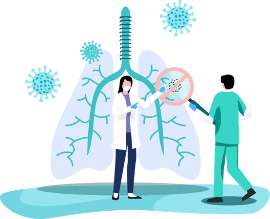 Les poumons sont touchés par le coronavirus  Illustration