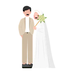 Casal de noivos muçulmanos Pacote de Ilustrações