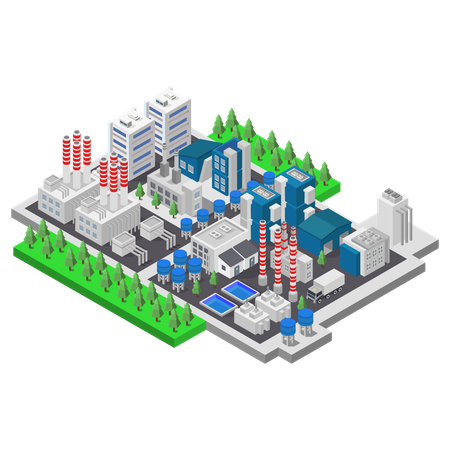 Power generation and boiler factory  Illustration