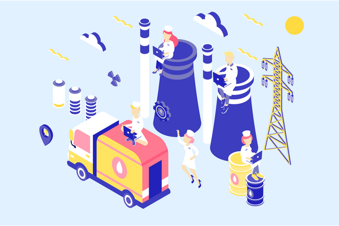 Power Industry  Illustration