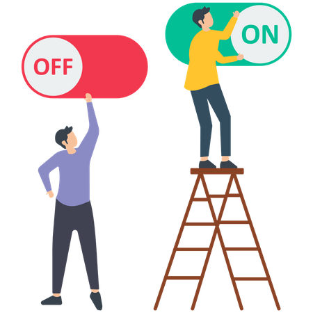 Power toggle to switch on or off  イラスト