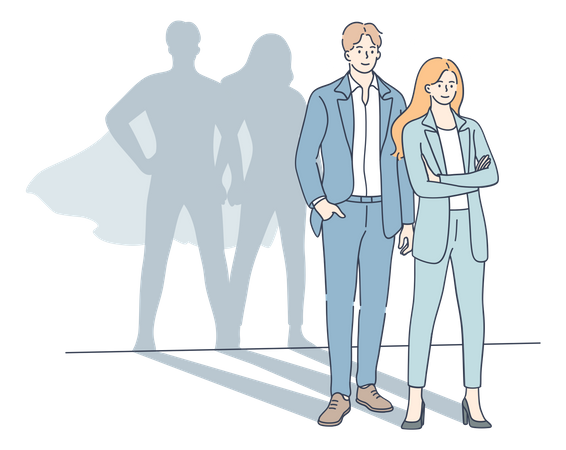 Powerful business team  Illustration