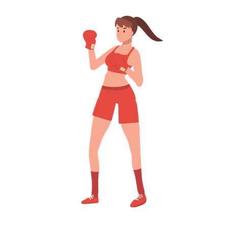 Powerful Female Boxer  Illustration