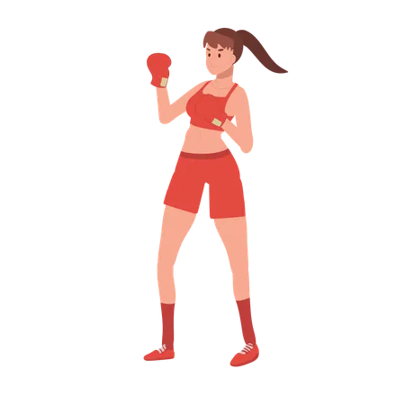 Powerful Female Boxer  Illustration