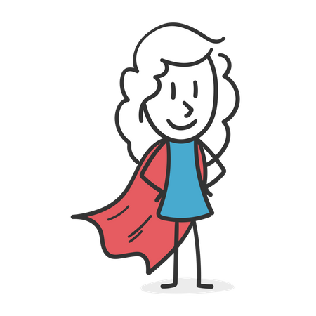 Powerful stick girl  Illustration