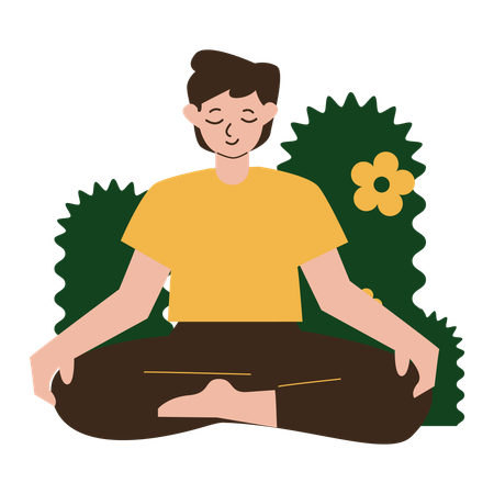 Práctica de meditación masculina  Ilustración