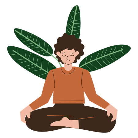 Práctica de meditación masculina  Ilustración