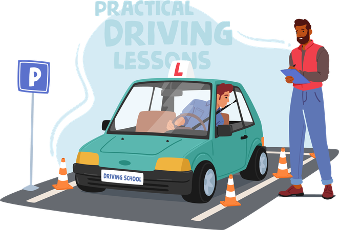 Practical driving test  Illustration