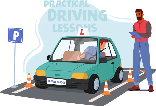 Practical driving test  Illustration