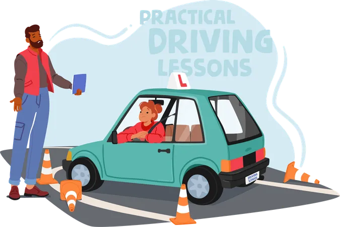 Practical driving test  Illustration