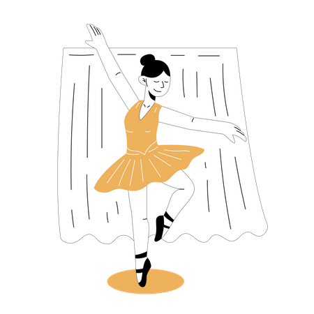 Practicing Ballet Illustration