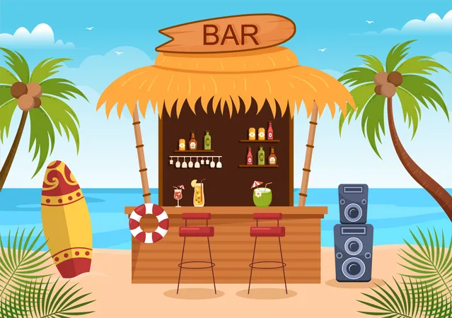 Pub de praia  Ilustração