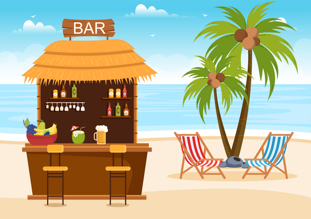 Pub de praia  Ilustração