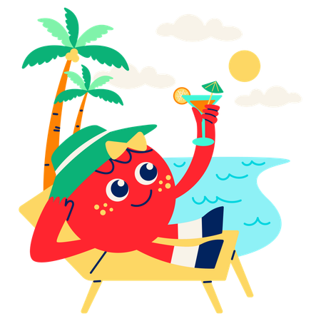 Praia relaxar  Ilustração