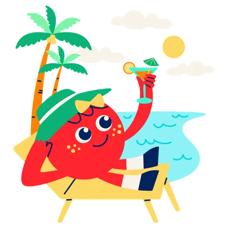 Praia relaxar  Ilustração