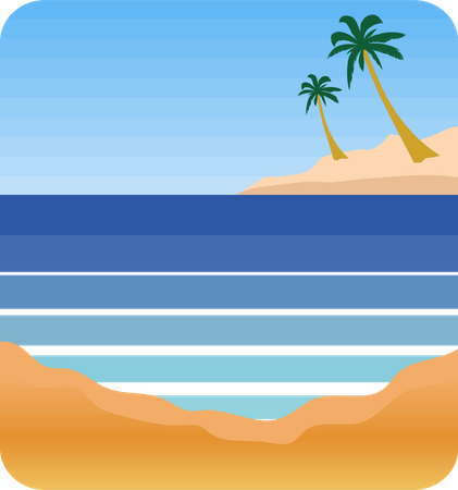 Praia tropical  Ilustração