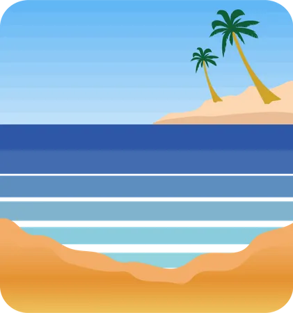 Praia tropical  Ilustração