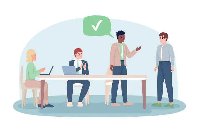 Praising employee during meeting  Illustration