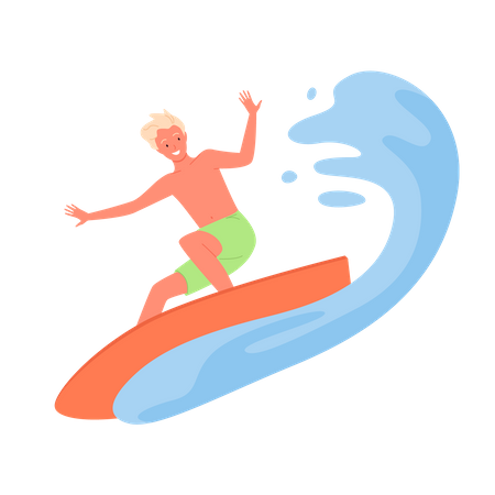 Prancha de surf masculina  Ilustração