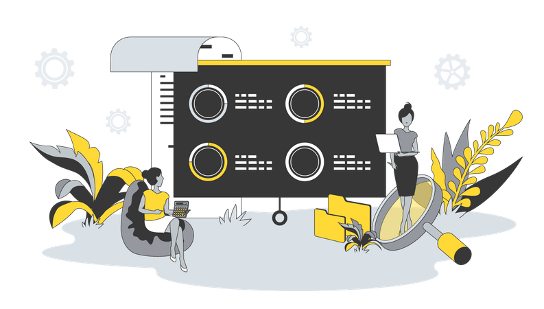 Präsentation der Datenanalyse  Illustration